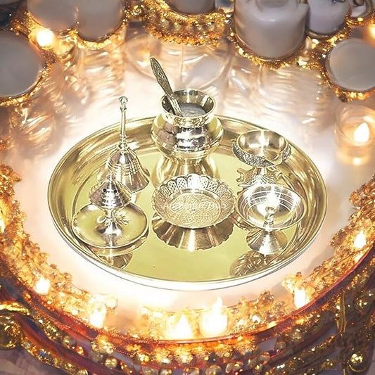 Discover the Divine Brass Pooja Thali Set: A Symbol of Spirituality and Tradition