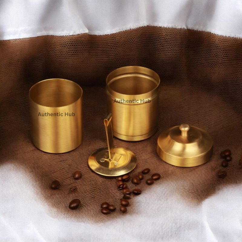 Discover the Ultimate in Coffee Brewing: Brass Matt Coffee Filter with Dabara Set