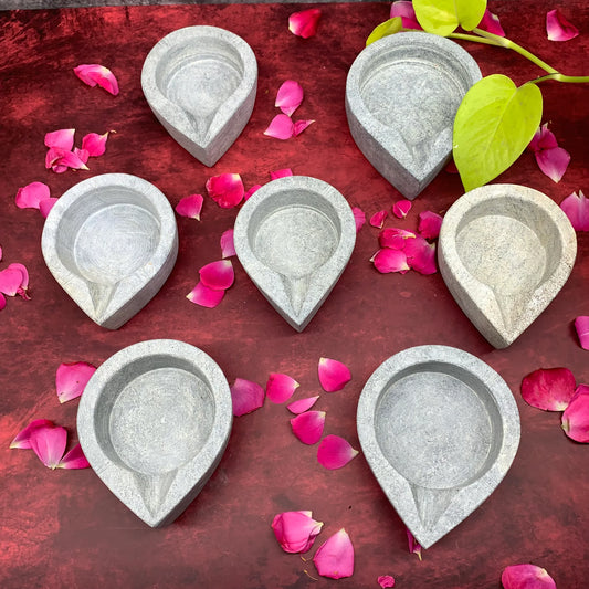 Bring Tradition Home with the Soapstone Diya Set with Authentic Hub