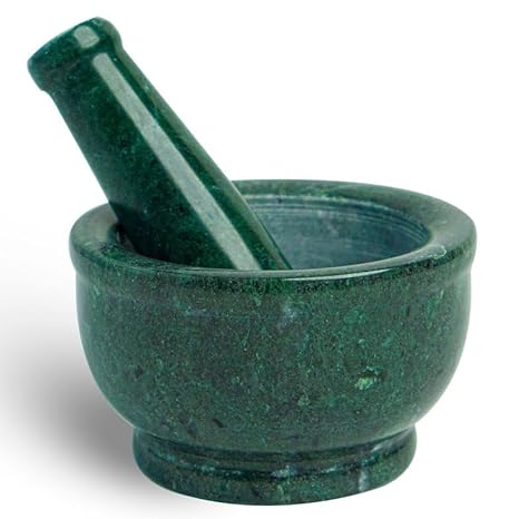 Motor And Pestle, Grinding Stone, Mortor And Pestle, Handcrafted Green Marble Imam Dasta, Kharal, Kundi, Okhli