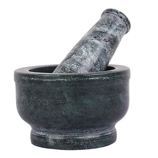 Buy Handmade 3-Inch Stone Mortar and Pestle Set – Spice Grinder and Masher, Okhil, Khalbatta for Medicine and Spices