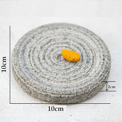 Buy Handmade 10 cm Grey Mortar Stone – Child Ghutti, Rubbing Stone for Chandan, Herb Grinder, and Haldi Grinding