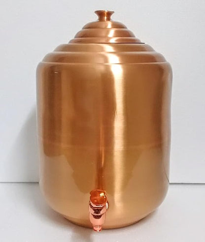 Sleek Plain Copper Dispenser: Ideal as a vintage water cooler, water tap dispenser, or copper water vessel. Stylish and functional for any water container needs!