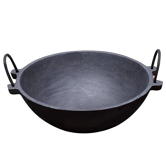 Iron Kadai Cooking Pot - Best Pan Set, Cast Iron Frying Pan, Wok, Kadhai, and Non-Stick Cookware - Pan On Sale"