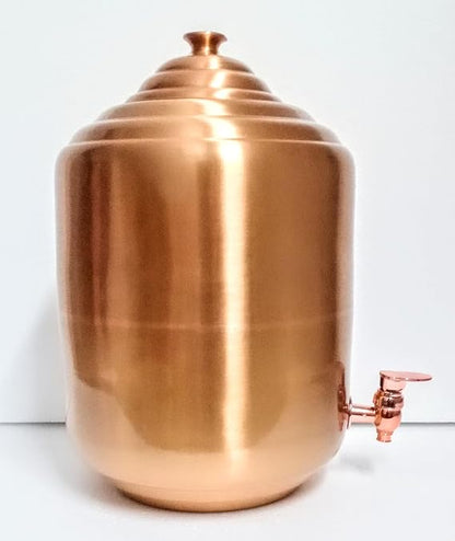 Sleek Plain Copper Dispenser: Ideal as a vintage water cooler, water tap dispenser, or copper water vessel. Stylish and functional for any water container needs!