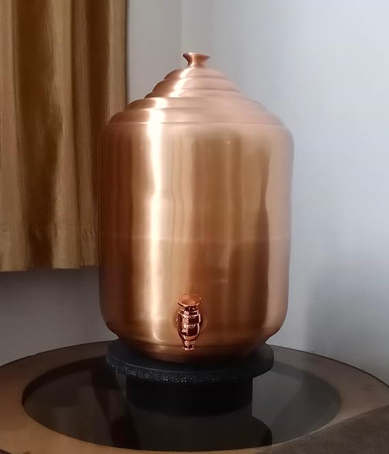 Sleek Plain Copper Dispenser: Ideal as a vintage water cooler, water tap dispenser, or copper water vessel. Stylish and functional for any water container needs!