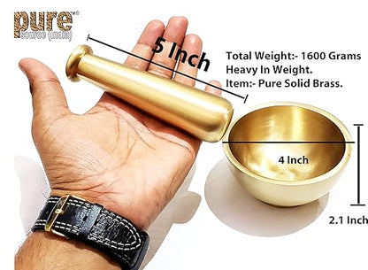 Mortor and pestle, Spice Grinder, Hand Grinder, Pure Brass Motor And Pestle, Manjal Kal Buy Now