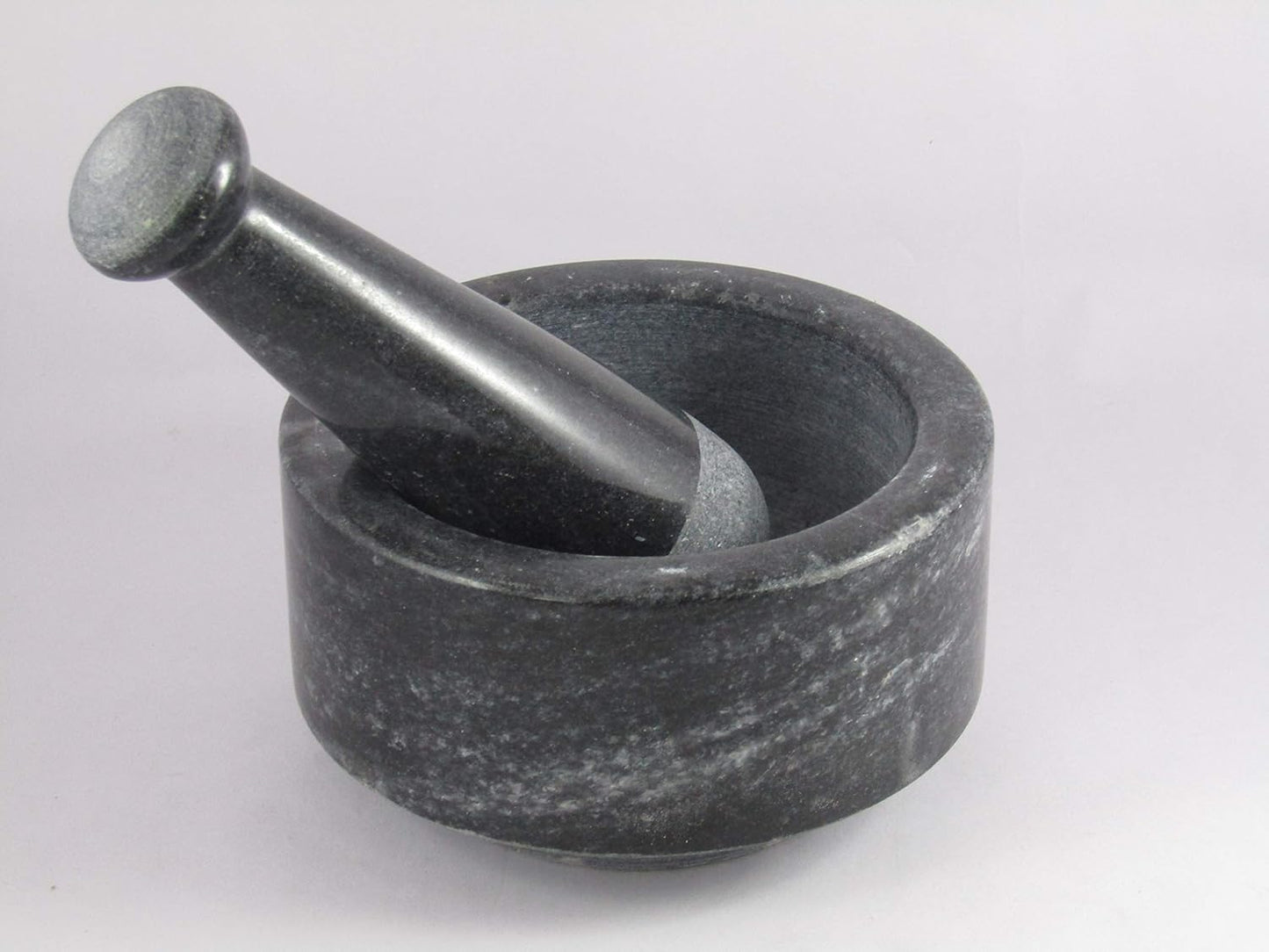 Buy Black Mortar and Pestle – Natural Stone Grinder for Spices, Spice Masher, Okhil, and Khalbatta