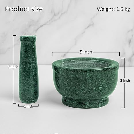 Motor And Pestle, Grinding Stone, Mortor And Pestle, Handcrafted Green Marble Imam Dasta, Kharal, Kundi, Okhli