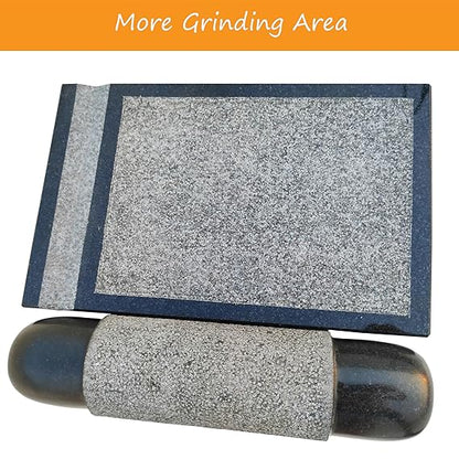 6x11 Inch Grinding Stone - Traditional Ammikallu, Silbatta, Manjal Kal, and Spice Grinder