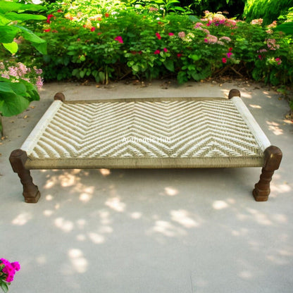 Charpai Khatiya: Handmade Daybed, Garden Bench, Indian Furniture, Rope Bed - AUTENTIC HUB