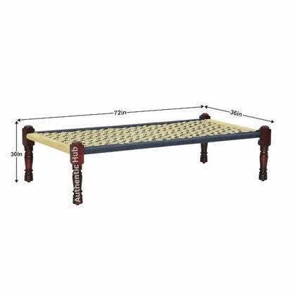 Charpai Bed, Garden Daybed, Rope Bed, Indian Khat, Handmade Charpai Bed, Wooden Daybed, Wooden Khatiya, Khaat Buy Online - AUTHENTIC HUB