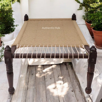 Jute Charpai Khatiya: Handmade Daybed, Garden Bench-An Emblem of Indian Furniture - AUTHENTIC HUB