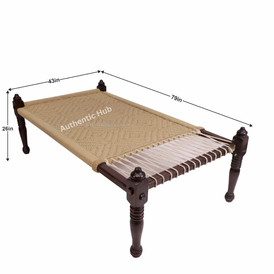 Jute Charpai Khatiya: Handmade Daybed, Garden Bench-An Emblem of Indian Furniture - AUTHENTIC HUB