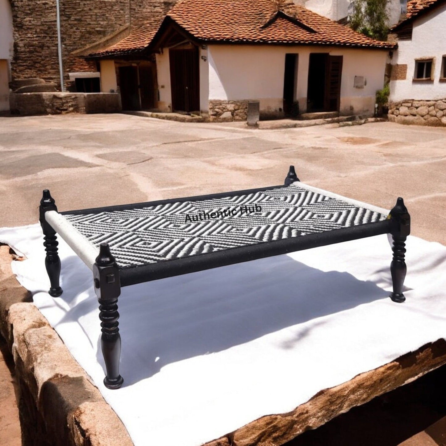 Charpai Khatiya: Handmade Daybed, Garden Bench, Indian Furniture, Outdoor Bench - AUTHENTIC HUB