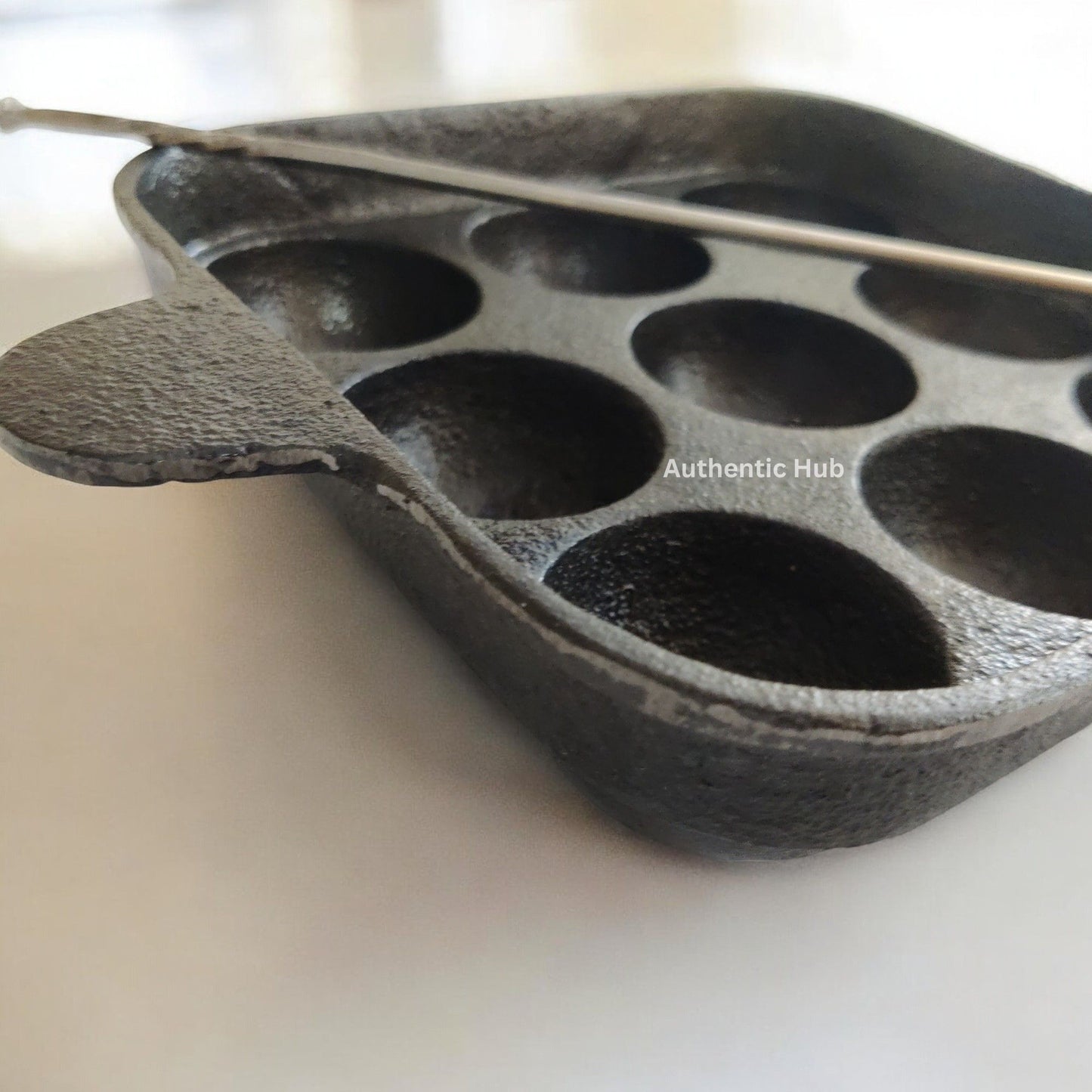 Iron Paniyaram Pan, 9 Pits Kuzhi Paniyaram Pan, Cast Iron Appam Pan, Square Cast Iron Paniyaram, Paddu Pan, Paniyaram Pan Online - AUTHENTIC HUB