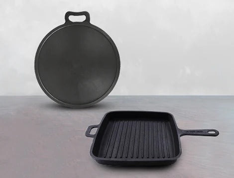 Cast Iron Tawa with Grill Pan, Buy Combo Pans Online Now!