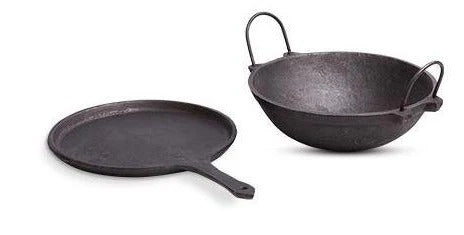 Set Of Combo Iron Pan And 11 Inch Iron Kadai, Cooking Pot Buy Online