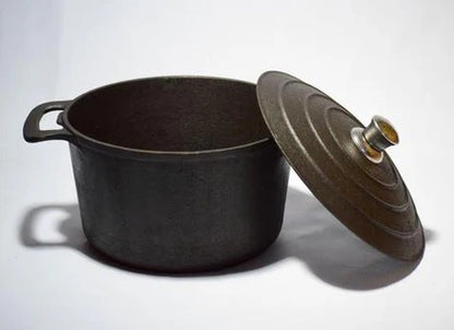 VintageCast Iron Dutch Oven: Ultimate Biryani Pot with Lid, Induction-Ready Stew & Casserole Cooking