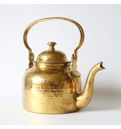 Brass Hammered Teapot: Elegant Tea Kettle and Teapot Combo for Perfect Tea in a Kettle