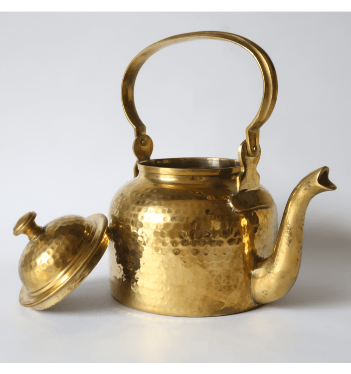 Brass Hammered Teapot: Elegant Tea Kettle and Teapot Combo for Perfect Tea in a Kettle