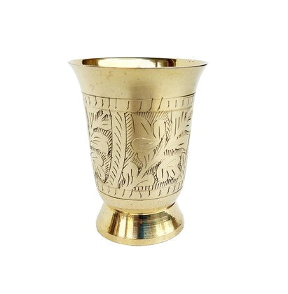 Handcrafted Set Of 2 Brass Tumblers: Luxury Engraved Glass Gifts & Drinking Glasses Online